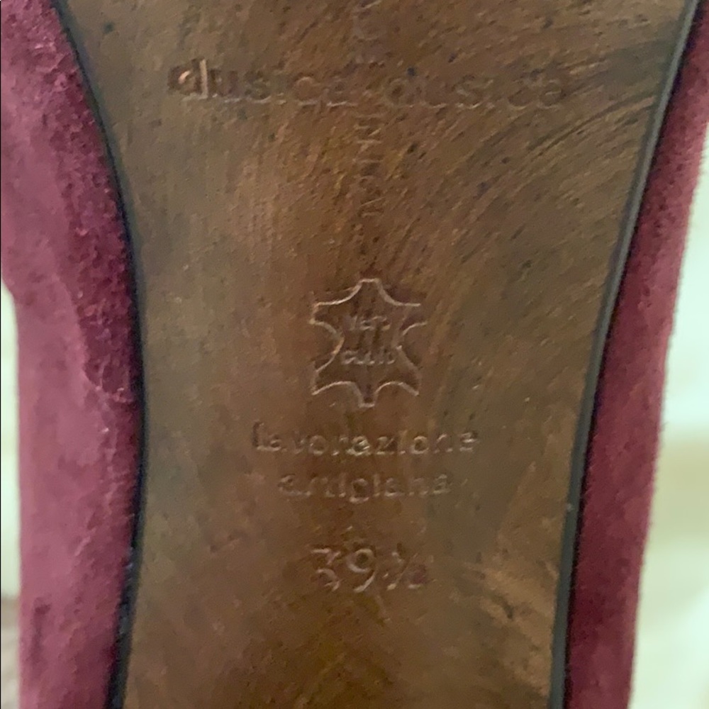 Dusica Sacks Burgundy Swede high heel shoes - Picture 5 of 5